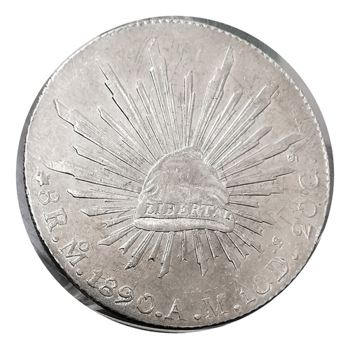 Moneda Original De Plata 8 Reales 1890 Mo Am