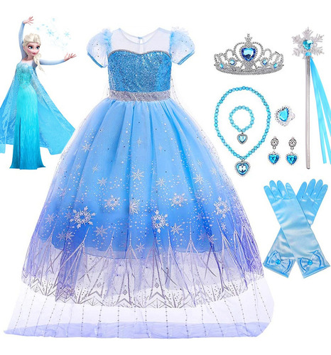 Vestido De Princesa De Elsa, Disfraz De Frozen 2 Diseñopara