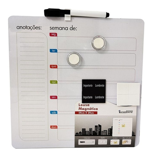 Imagem 3 de 3 de Lousa Quadro Branco Magnetico Planejamento Tarefas Recados