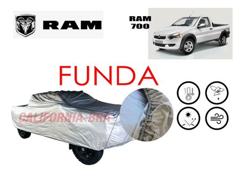 Cover Afelpada Broche Eua Dodge Ram700 Cabina Senc 2016-2017