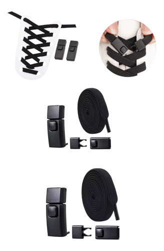 2 Cordones Elásticos Ajustable Con Broche Sin Nudos Estándar