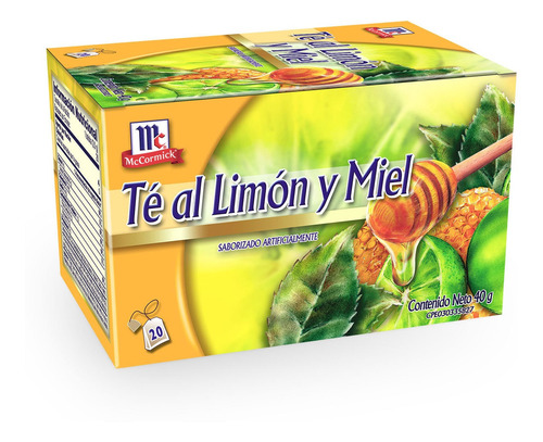 Imagen 1 de 1 de Té Al Limón Y Miel Mccormick® - Caja De 20 Bolsitas