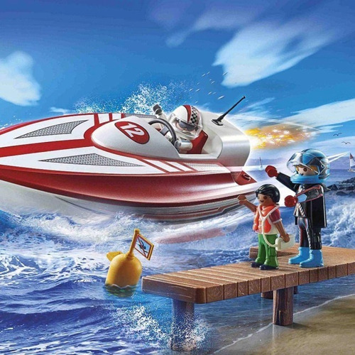 Imagen 2 de 5 de Playmobil Lancha Con Motor Submarino Spots Action 70744 Ed