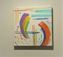 Comprar Cuadro Pintado A Mano Acrílico Abstracto En Bastidor 