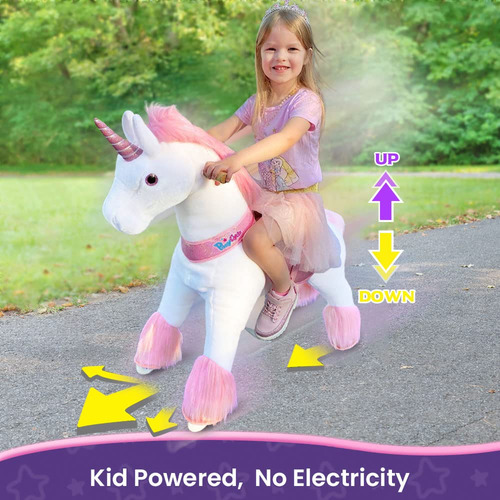 Paseo A Caballo En Unicornio Rosa Para Niñas De 4 A 8 Años Color