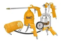 Comprar Kit Pistolas Y Mangueras P\u002Fcompresor De Aire 5 Pzas Ingco