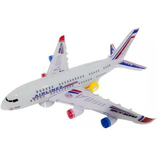 Avião Airlines A330 Brinquedo Decorativo Luzes E Sons 39cm