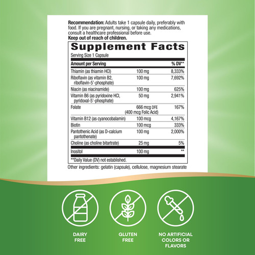 Nature's Way Complejo B-100 8 Vitaminas B 100 Cápsulas