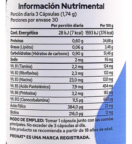 Natural B Complejo B 2 Botes De 90 Cápsulas Pronat