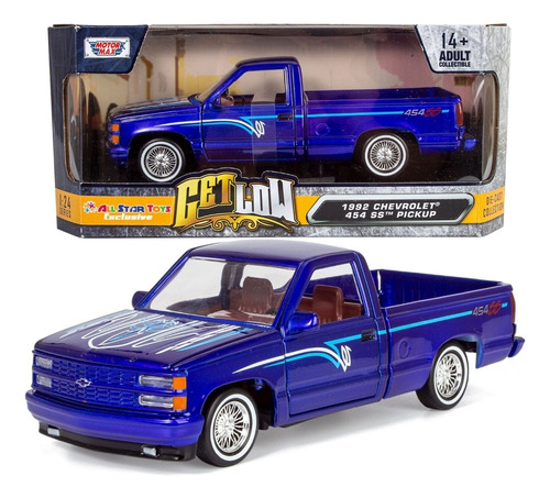 Motormax 1:24 1992 Chevrolet 454 Ss Pickup Get Low Azul