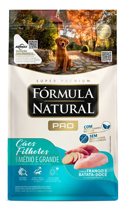 Ração Fórmula Natural Super Premium Pro Cães Filhotes Portes Médio e Grande Sabor Frango e Batata-Doce 2,5 kg