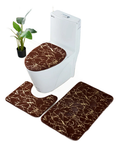 Set De Baño 3 Piezas Con Relieve Unicolor Tf.