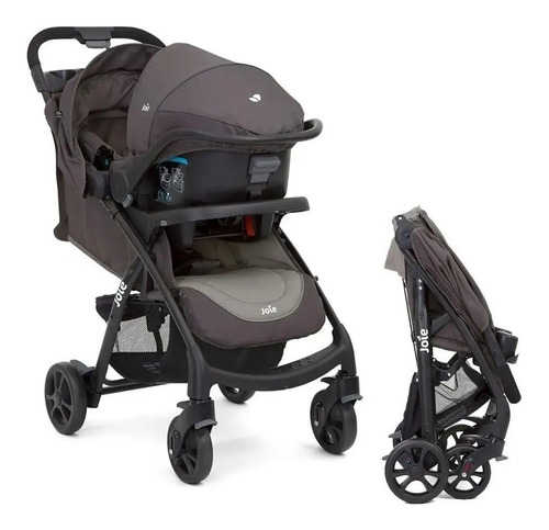 Cochecito de paseo Joie Muze travel system dark pewter con chasis color negro