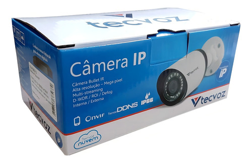 Câmera de segurança Tecvoz TV-ICB102 TV com resolução de 1MP visão nocturna incluída branca
