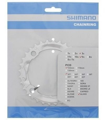 Imagem 2 de 2 de Coroa Shimano Alivio M430 32 Dentes Bcd 104mm 27v 3x9 M4060