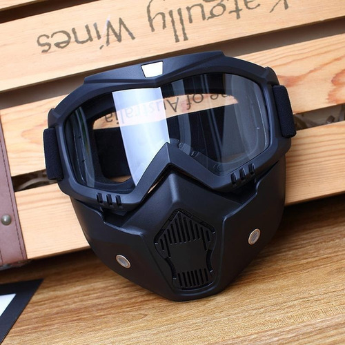Googles Motocross Mascara Careta Tacticos Y De Proteccion Color de la lente Negro Color del armazón Blanco
