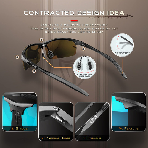 Attcl Lentes De Sol Para Hombres Gafas De Sol Deportivas