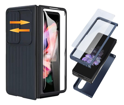 Funda Woluki Con Slide Cam Para Galaxy Z Fold 4 Black