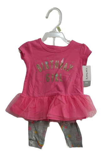 Conjunto De 2 Piezas Carters Para Niña 3 Meses Birthday Girl