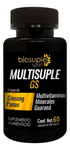 Suplemento Multivitamínico Biosuple Ginseng 60caps 500mg Sabor Sin sabor