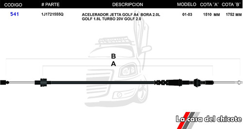 Chicote De Acelerador Golf Jetta Bora Mod.2001-2003