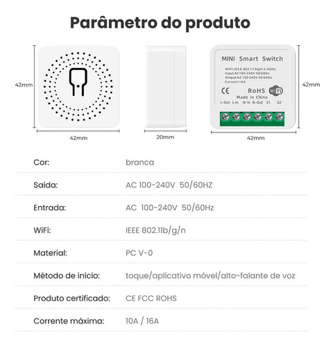 A 5 Mini Smart Wifi Switch Automação Doméstica Alexa 16abest
