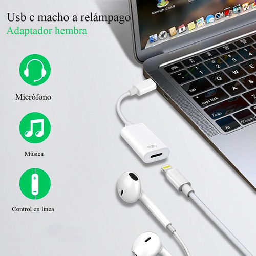 Adaptador Audifonos Lightning A Type C