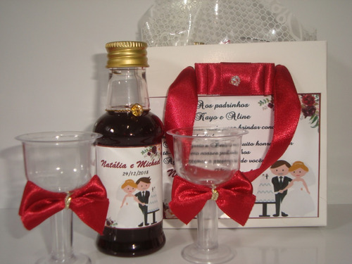 Lembrancinha Personalizada/convite Mini Vinho Kit 18 Unds 