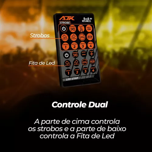 8 Strobo Automotivo Carro Ajk 8 Faróis Rgb Com Controle Novo