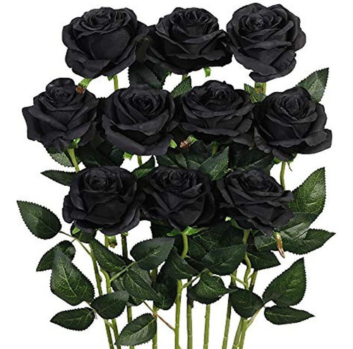 Luyue Seda Artificial Rosa Negra Ramo De Flores Banquete De 
