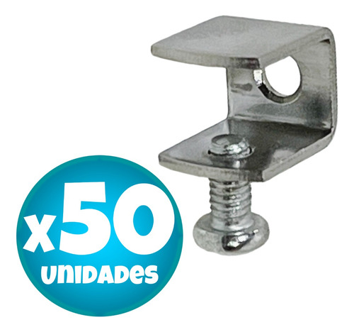 Soporte U Para Estante Vidrio 3 A 8 Mm Acero Inoxidable X50