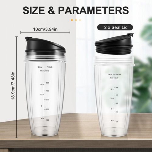 Vasos De Repuesto De 24 Oz Compatibles Con Nutri Bn401, Bn70