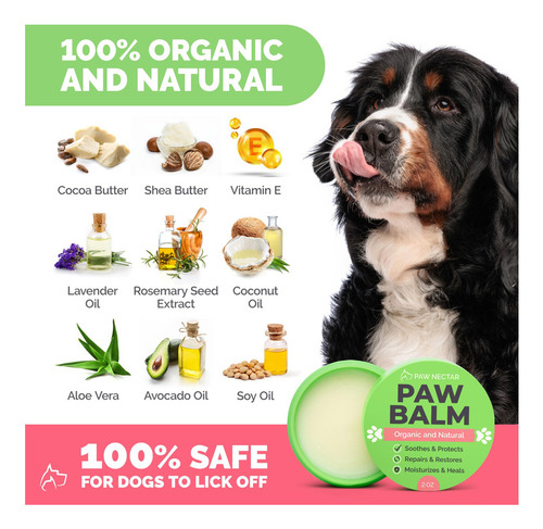 Bálsamo Para Patas De Perro Paw Nectar Cura, Repara Y R