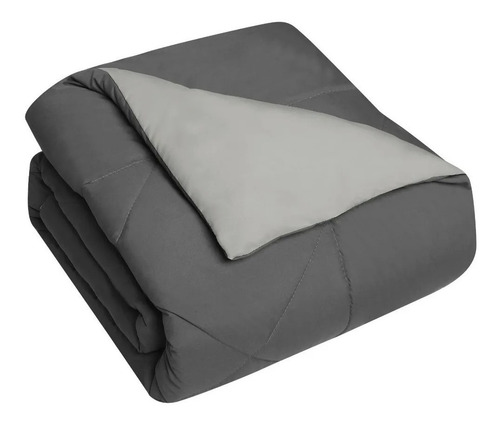 Imagen 2 de 8 de Edredón King Gris/plata Doble Vista Juego 2 Fundas Almohadas