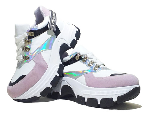 Imagen 3 de 6 de Zapatillas Damon Blanco/lila