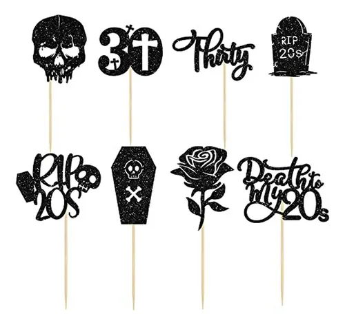Decoración Para Fiesta De Cumpleaños 30 Años Rip 20s Cupcake