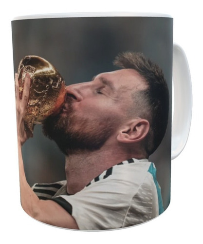 Taza Cerámica Messi Besando La Copa Del Mundo Sublimada 
