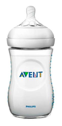 Biberones Philips Avent Natural SCF033/27 color transparente x 2 unidades de 9Oz/260mL de flujo lento