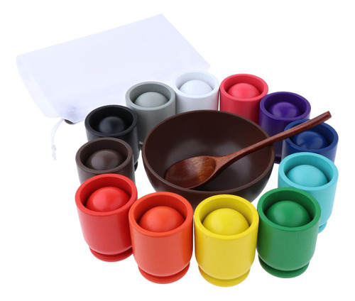 Juego De Mesa Montessori Rainbow Balls In Cups Para Niños, 1
