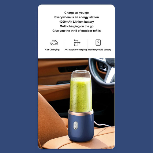 Licuadora Portátil Inalámbrica De 300 Ml Para Batidos, Jugo,