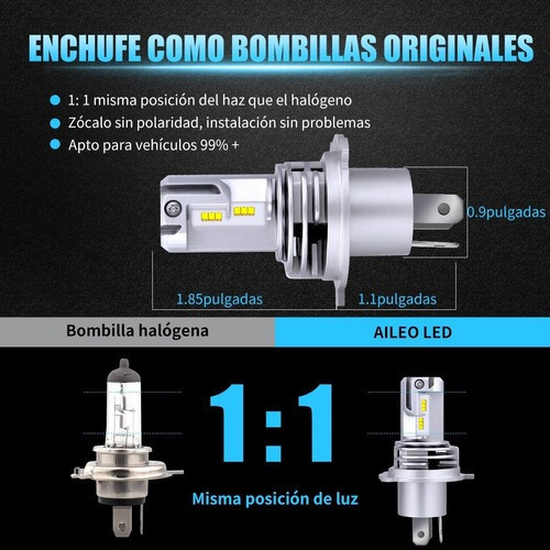 Applicable To Bombilla For Faros De Coche H4 Led 60w 12000