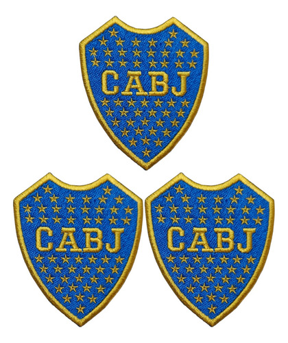 3 Parches Bordados De Boca Juniors (100% Bordado)