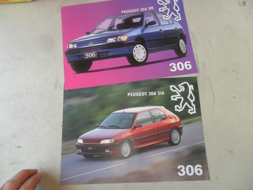 2 Folleto Peugeot 306 S16  Xr No Manual Catalogo No Insignia