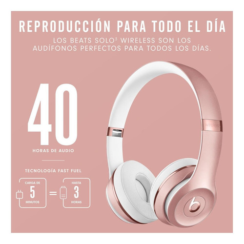 Imagen 4 de 5 de Audífonos Beats Solo³ Wireless - Rose gold