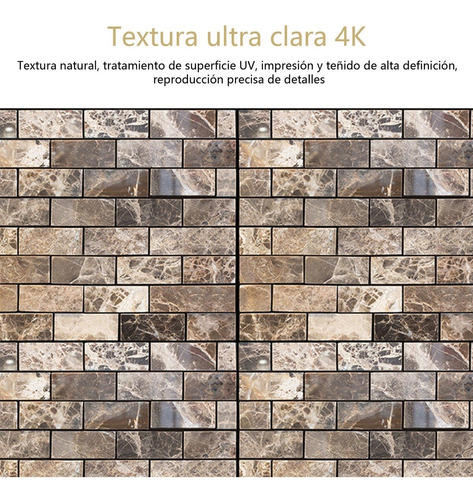 Imagen 4 de 8 de Papel Tapiz De Pared Autoadherible Diseño Azulejo 3d De Pvc