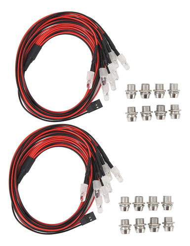 Kit Led Rc Car De 5 Mm, 8 4 Blancos Y 4 Rojos Para Hsp