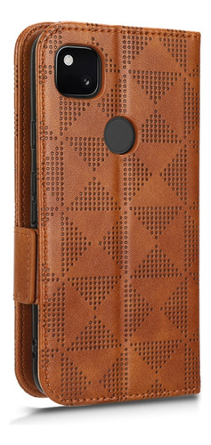 Funda De Cuero Marrón For Google Pixel 4a 4g