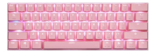 Teclado gamer bluetooth Motospeed CK62 QWERTY Outemu Red inglés US color rosa con luz RGB