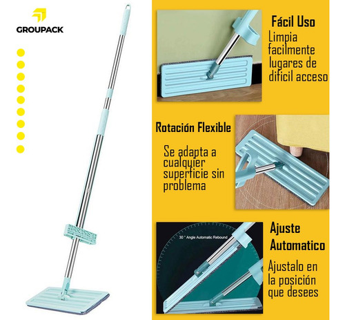 Trapeador Microfibra Fregona Plana Limpieza Total Mop