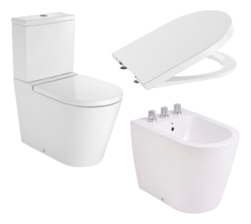 Roca Inspira Rimless Inodoro Largo Mochila Asiento Bidet 3